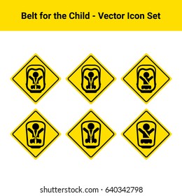Belt for the child - Vector Icon Set