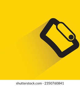belt clip with shadow on yellow background