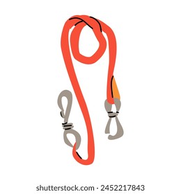 belt collar and leash for dog, flat design
