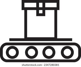 Belt Conveyor Factory Outline Icon