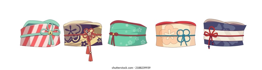 Belt Design For Kimono Or Yukata. Vector Illustration