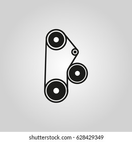 Belt drive icon. Car, machine symbol. Flat design. Stock - Vector illustration