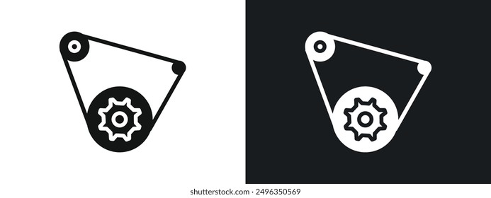 belt drive icon linear graphics set vector in black