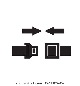 Belt fastener black vector concept icon. Belt fastener flat illustration, sign
