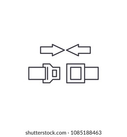 belt fastener vector line icon, sign, illustration on background, editable strokes