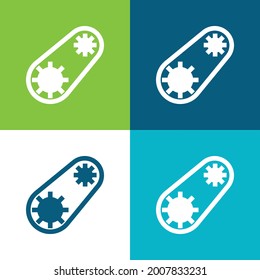 Belt Flat four color minimal icon set