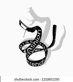 belt in the form of of the snake with words for t-shirts, shirts, hoodies, sweaters, and other