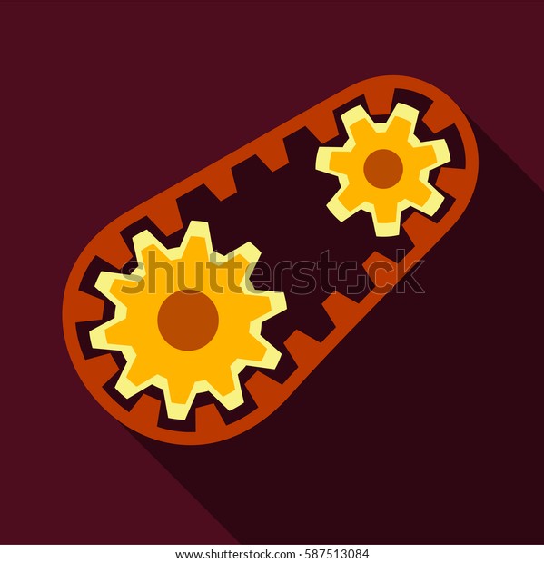 Belt and gear icon. Flat illustration of belt and\
gear vector icon for web