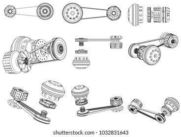 Belt gear on a white background, vector image