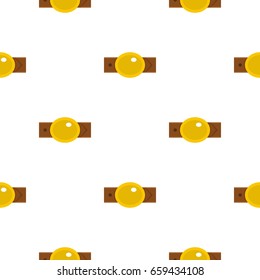 Belt with gold oval shaped buckle pattern seamless flat style for web vector illustration