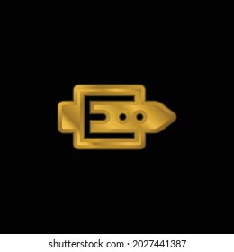 Belt gold plated metalic icon or logo vector