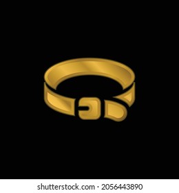 Belt gold plated metalic icon or logo vector