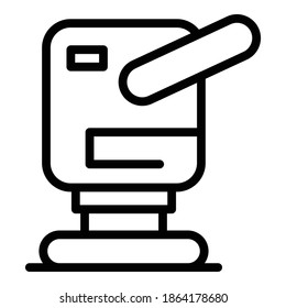 Belt grinding machine icon. Outline belt grinding machine vector icon for web design isolated on white background
