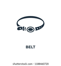 Belt icon. Black filled vector illustration. Belt symbol on white background. Can be used in web and mobile.