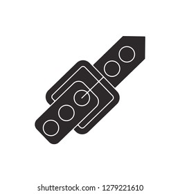 belt icon flat black