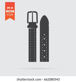 Belt icon in flat style isolated on grey background. For your design, logo. Vector illustration.