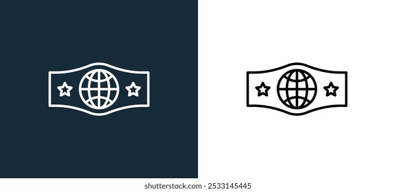 belt icon isolated on white and black colors. belt outline linear vector icon from sports and awards collection for mobile apps, web and ui.
