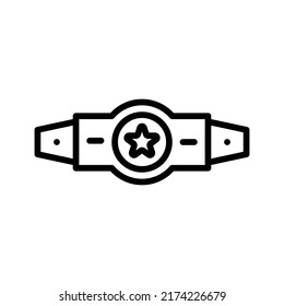 Belt Icon. Line Art Style Design Isolated On White Background