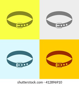 Belt Icon on Four Different Backgrounds. Eps-10.