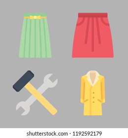 belt icon set. vector set about tools, skirt and trench coat icons set.
