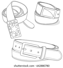 Belt illustration on white background