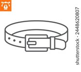 Belt line icon, outline style icon for web site or mobile app, clothes and accessories, strap vector icon, simple vector illustration, vector graphics with editable strokes.