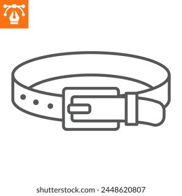 Belt line icon, outline style icon for web site or mobile app, clothes and accessories, strap vector icon, simple vector illustration, vector graphics with editable strokes.