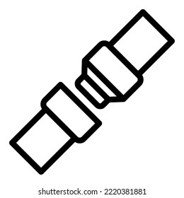 Belt lock icon outline vector. Car seat. Drive plane