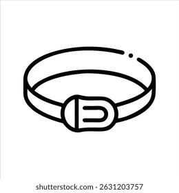 Belt object icon modern art design black and white with bold outline 