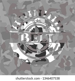 Belt on grey camo texture