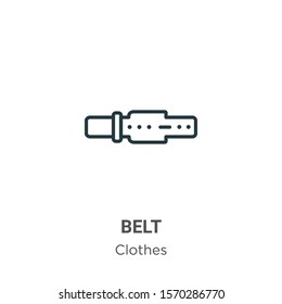 Belt outline vector icon. Thin line black belt icon, flat vector simple element illustration from editable clothes concept isolated on white background