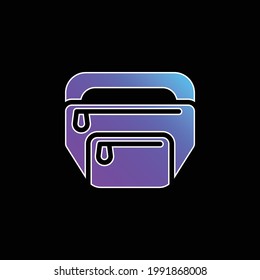 Icono del vector de gradiente azul de la bolsa de cinturón