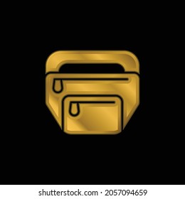 Belt Pouch gold plated metalic icon or logo vector