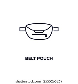 belt pouch outline icon. Linear vector from fashion concept. Thin line belt pouch icon isolated on white background