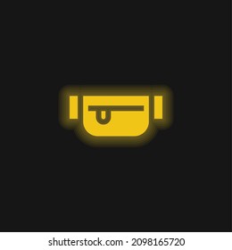 Belt Pouch Yellow Glowing Neon Icon