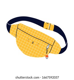 Belt purse, cartoon vector character