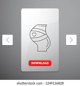 Belt, Safety, Pregnancy, Pregnant, women Line Icon in Carousal Pagination Slider Design & Red Download Button