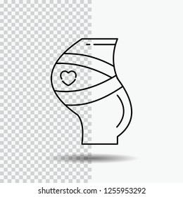 Belt, Safety, Pregnancy, Pregnant, women Line Icon on Transparent Background. Black Icon Vector Illustration