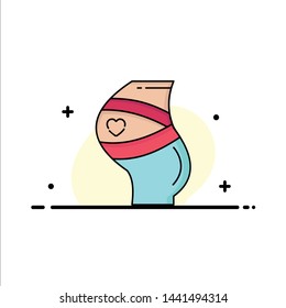 Belt, Safety, Pregnancy, Pregnant, women Flat Color Icon Vector