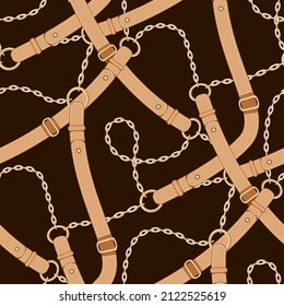 Belt Seamless Pattern on a black Background.