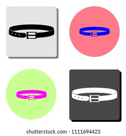 belt. simple flat vector icon illustration on four different color backgrounds