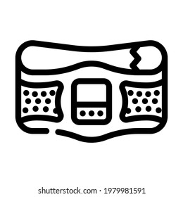 belt stimulator line icon vector. belt stimulator sign. isolated contour symbol black illustration