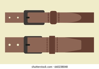 Belt trouser with buckle. vector illustration