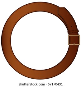 Belt for  trousers made in the form of a ring on a pure background