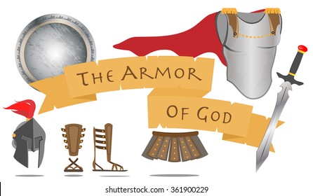 Belt of truth breastplate of righteousness fitted with the readiness shield of faith helmet of salvation and the sword of the Spirit which is the word of God