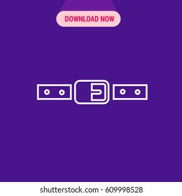 Belt Vector Icon, The outlined symbol of belt on purple background. Simple, modern flat vector illustration for mobile app, website or desktop app 
