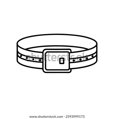 Belt vector silhouette  with while Background art