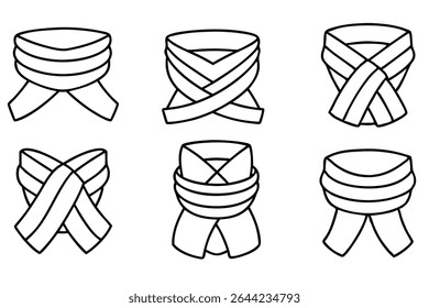 Belted wrap line art creative fashion sketch with wrap elements.eps

