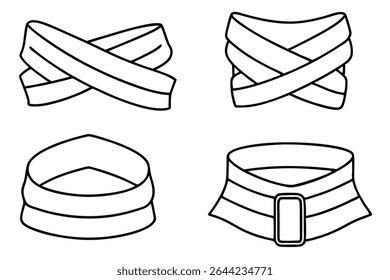 Belted wrap arte de linha dinâmica e elegante conceito de roupas illustration.eps