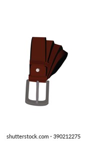belts brown. on a background white vector.
